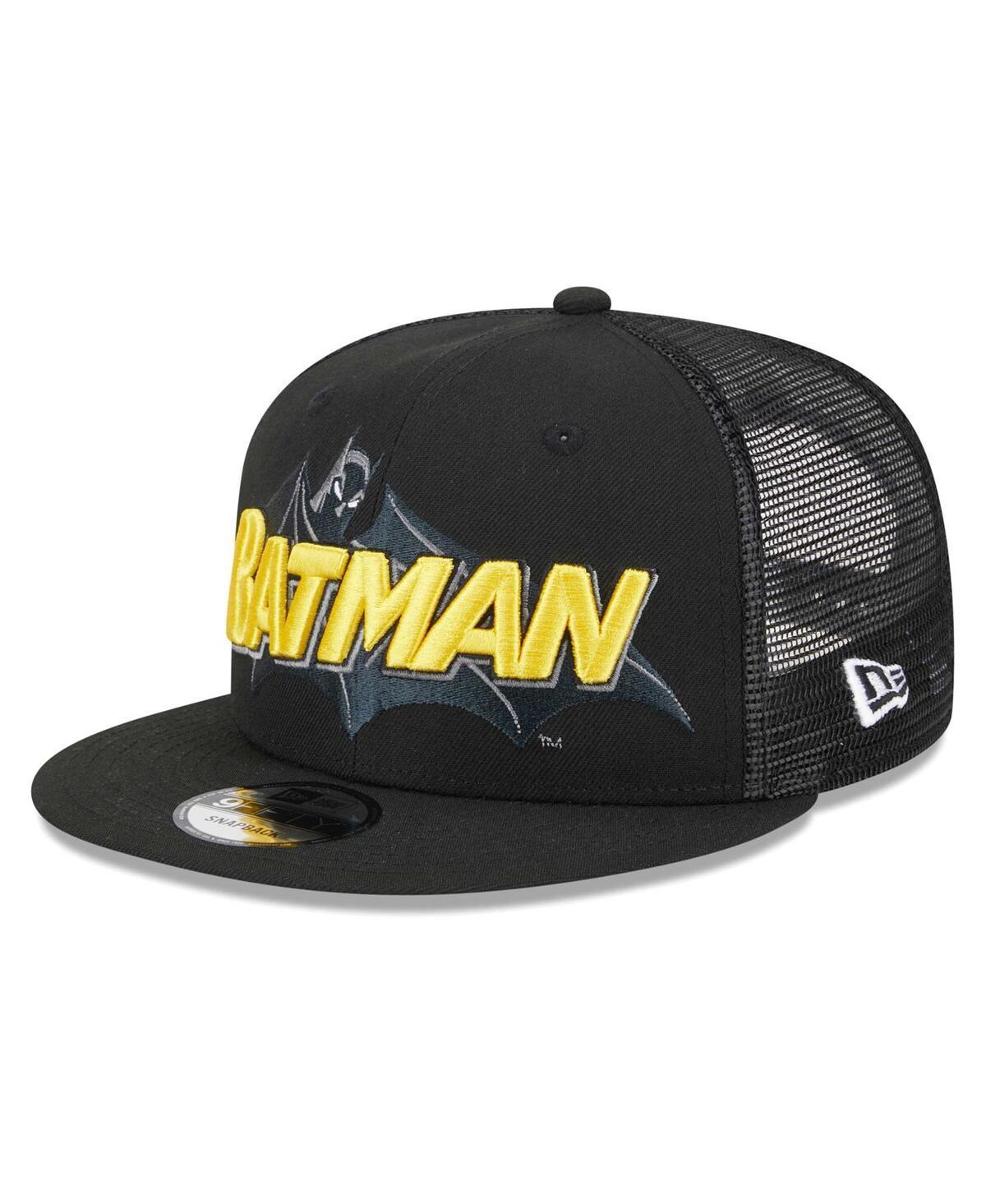 Mens New Era Black Batman  Trucker 9FIFTY Snapback Hat Product Image