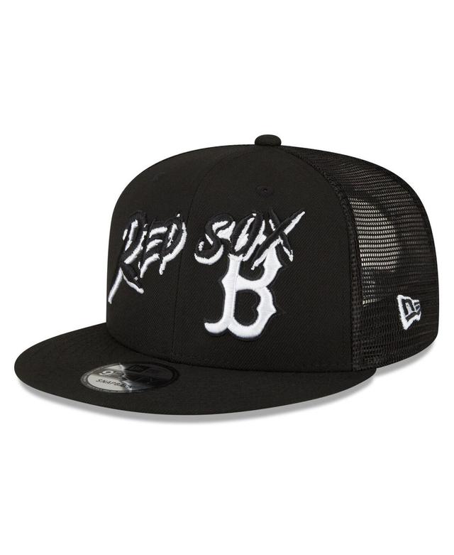 Mens New Era Black Boston Red Sox Street Trucker 9FIFTY Snapback Hat Product Image