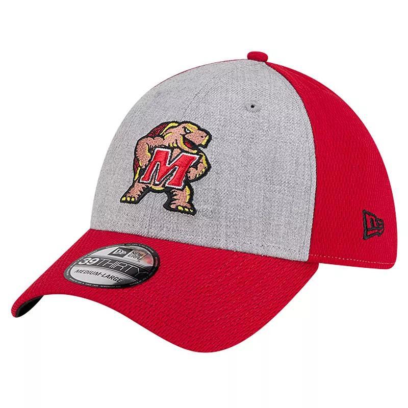 Mens New Era Heather Gray/Red Maryland Terrapins Two-Tone 39THIRTY Flex Hat Product Image