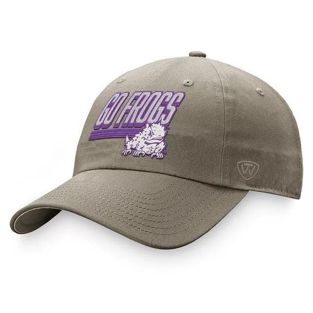 Mens Top of the World Khaki Tcu Horned Frogs Slice Adjustable Hat Product Image