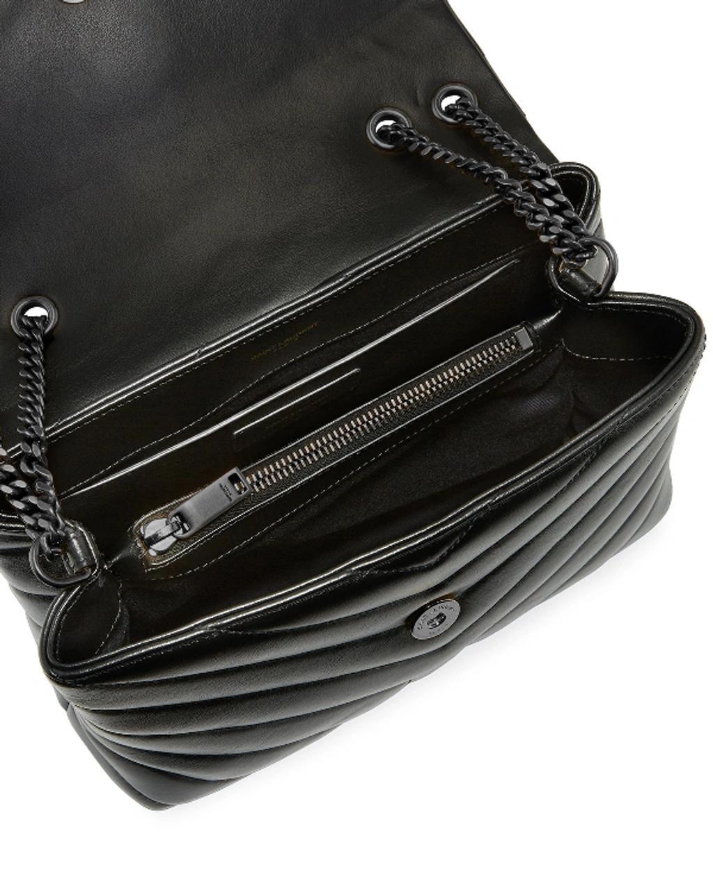 SAINT LAURENT Loulou Small Matelasse Calfskin Flap-top Shoulder Bag In Black Product Image