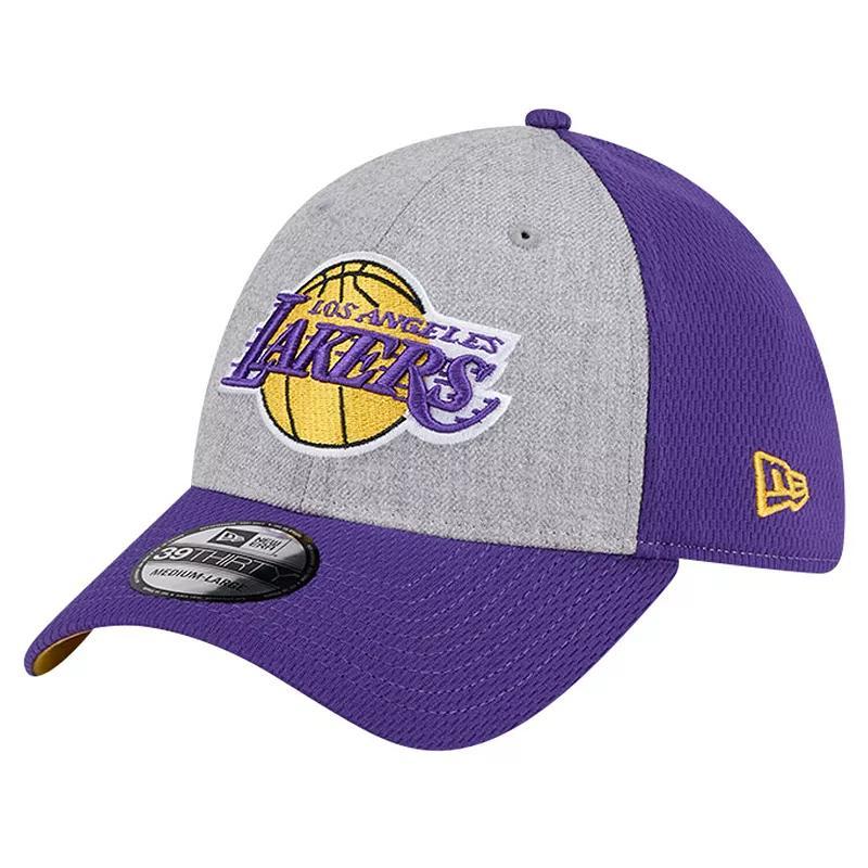 Mens New Era Heather Gray/Purple Los Angeles Lakers Two-Tone 39THIRTY Flex Hat Product Image