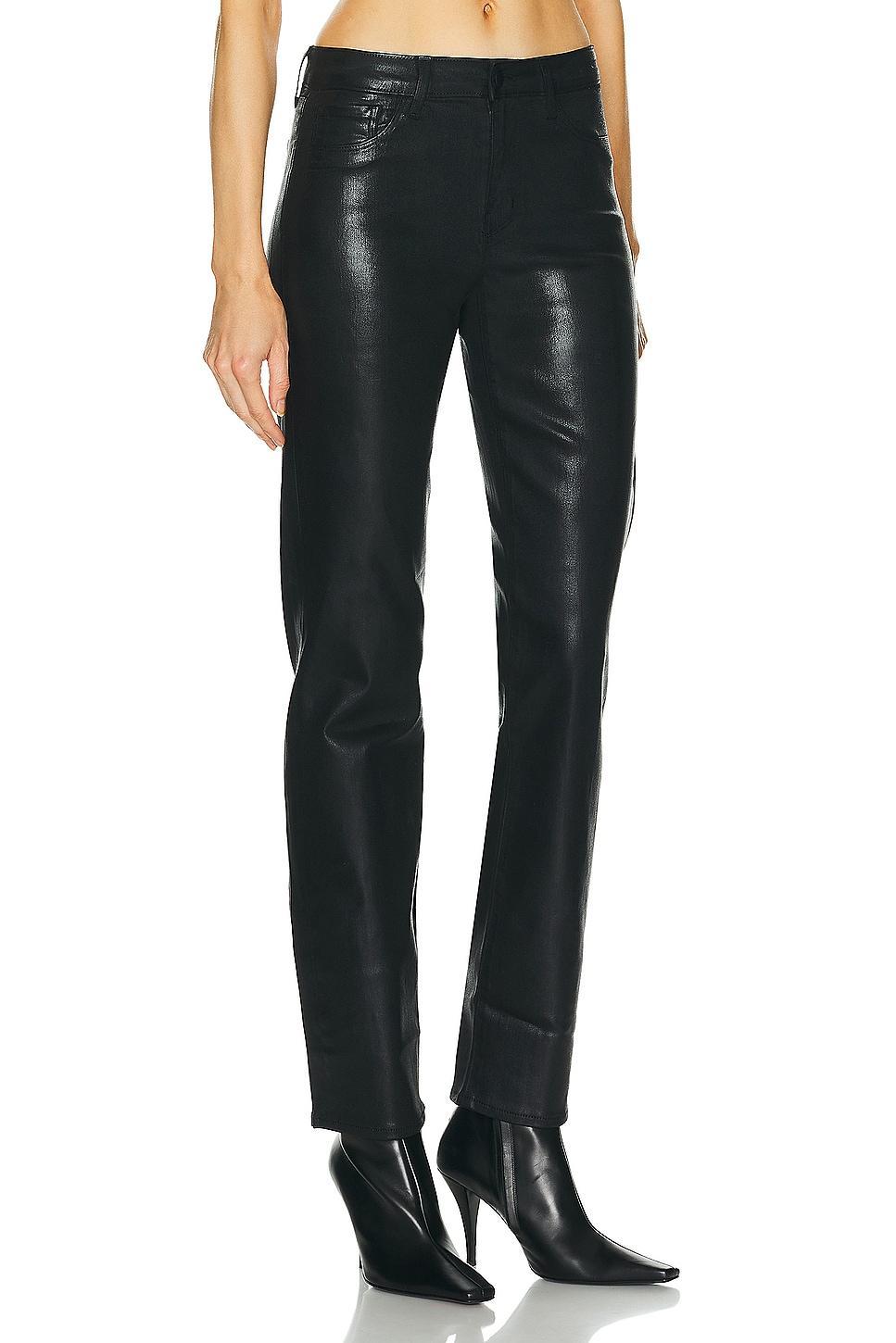 LAGENCE Ginny Coated High Waist Zip Ankle Straight Leg Jeans Product Image