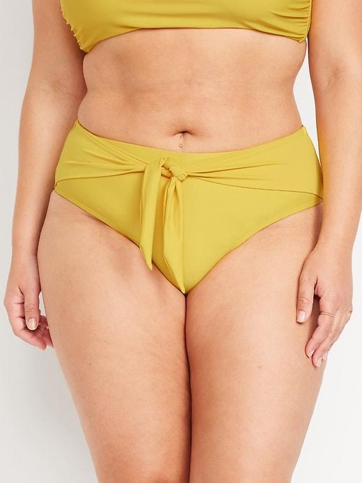 High-Waisted Bikini Swim Bottoms Product Image