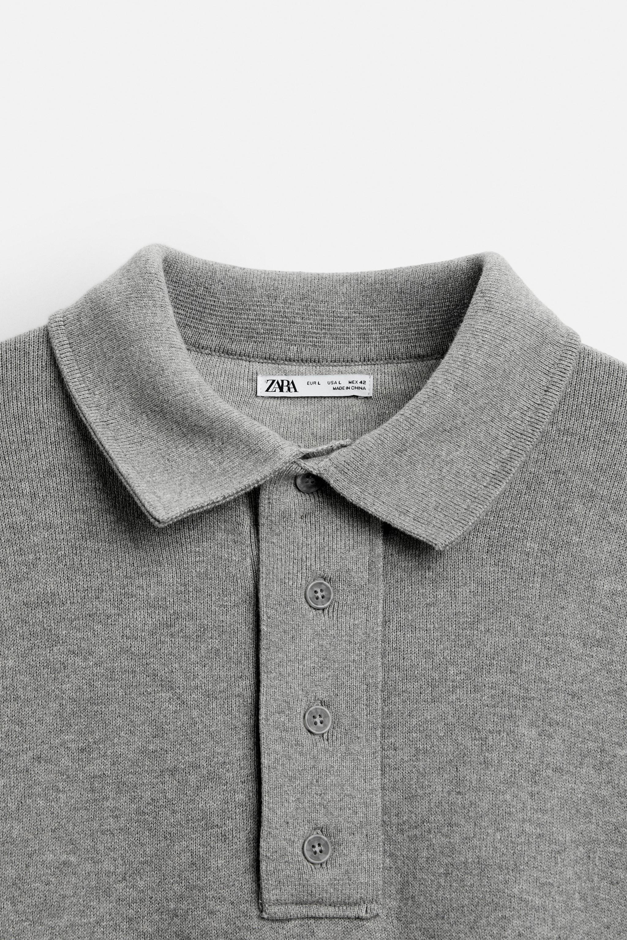 KNIT POLO WITH IRREGULAR SEAMS Product Image