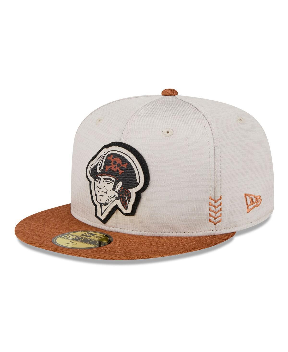 Mens New Era Stone/Brown Pittsburgh Pirates 2024 Clubhouse 59FIFTY Fitted Hat Product Image