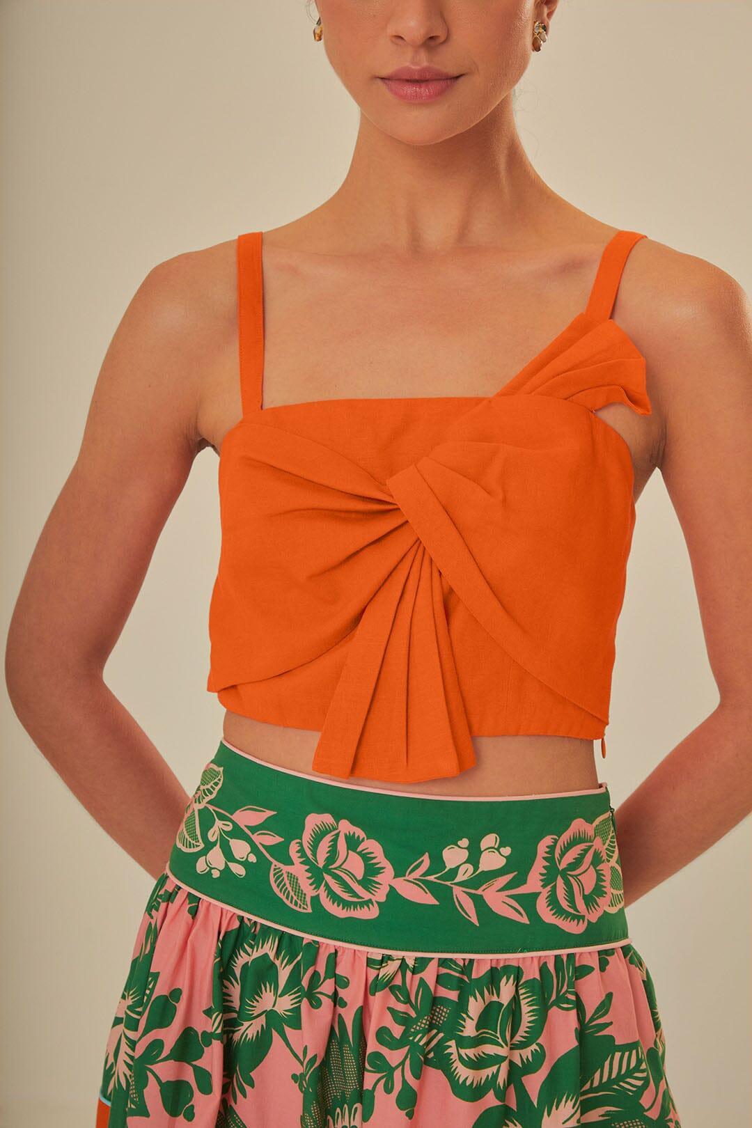 Orange Front Bow Top Product Image