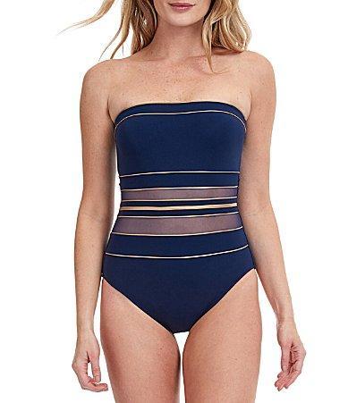 Womens Onyx Bandeau One-Piece Swimsuit Product Image