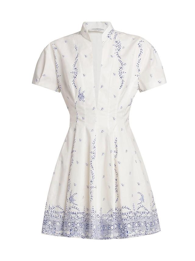 Printed Short-Sleeve A-Line Mini Dress Product Image