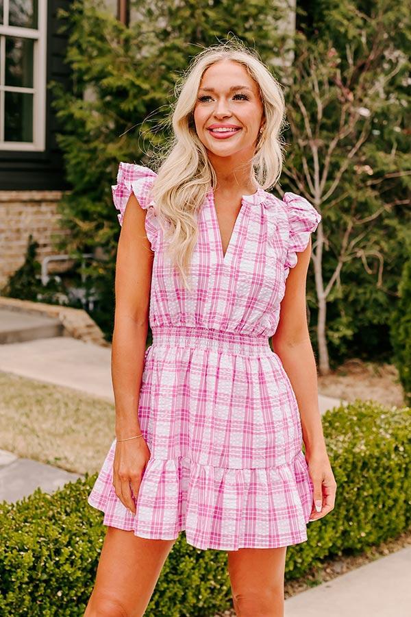 Parkside Picnic Gingham Romper in Pink Product Image