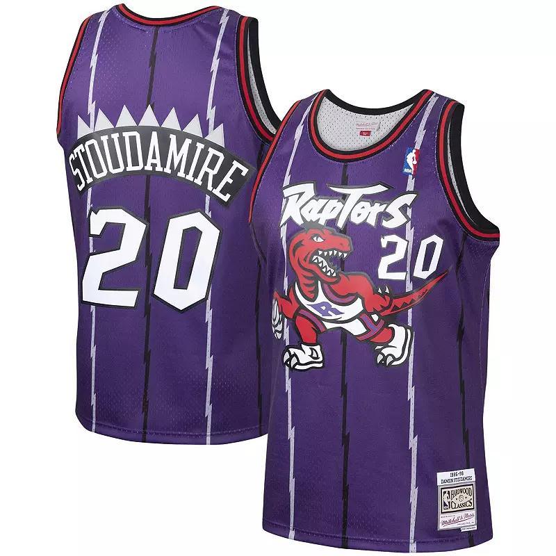 Mens Mitchell & Ness Damon Stoudamire Purple Toronto Raptors Hardwood Classics Swingman Jersey Product Image