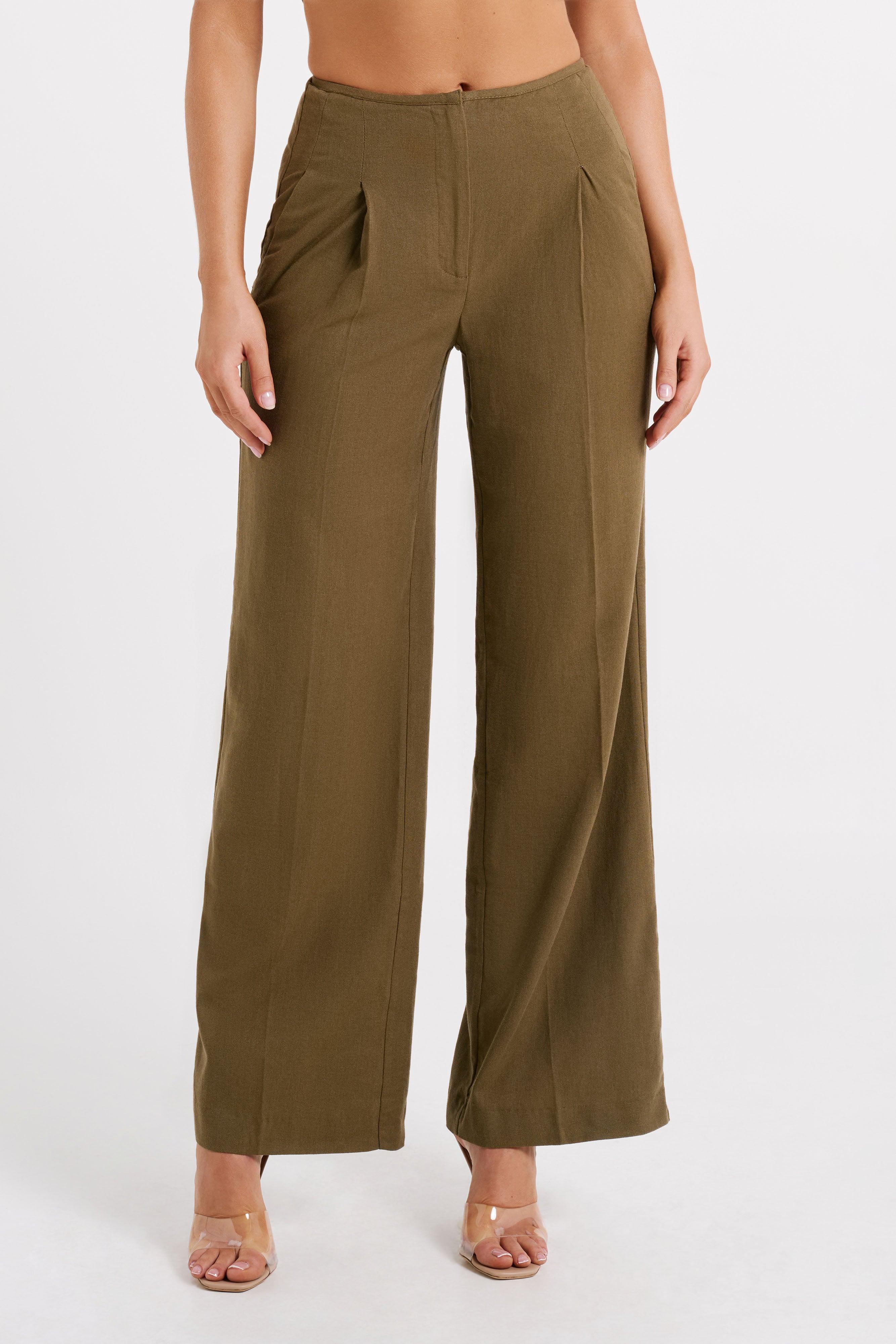 Adina Linen Pant - Olive Product Image