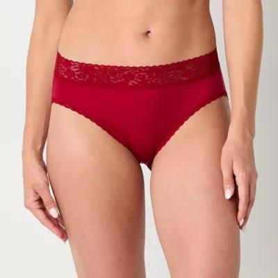 Ambrielle Everyday High Cut With Lace Trim Panty Product Image