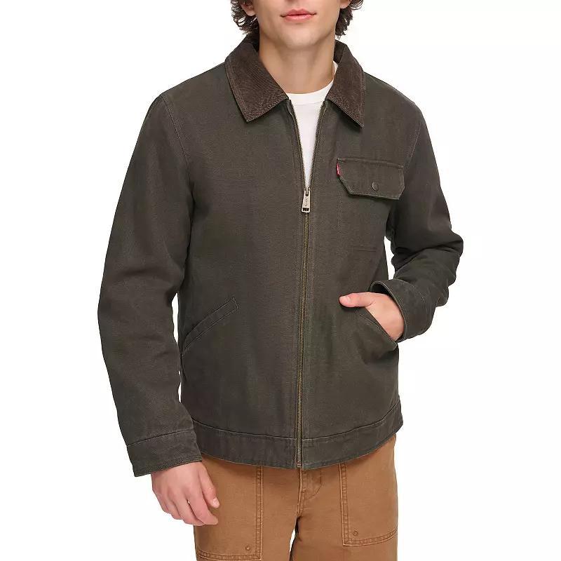 Mens Levis Cotton Utility Worker Jacket Green Product Image