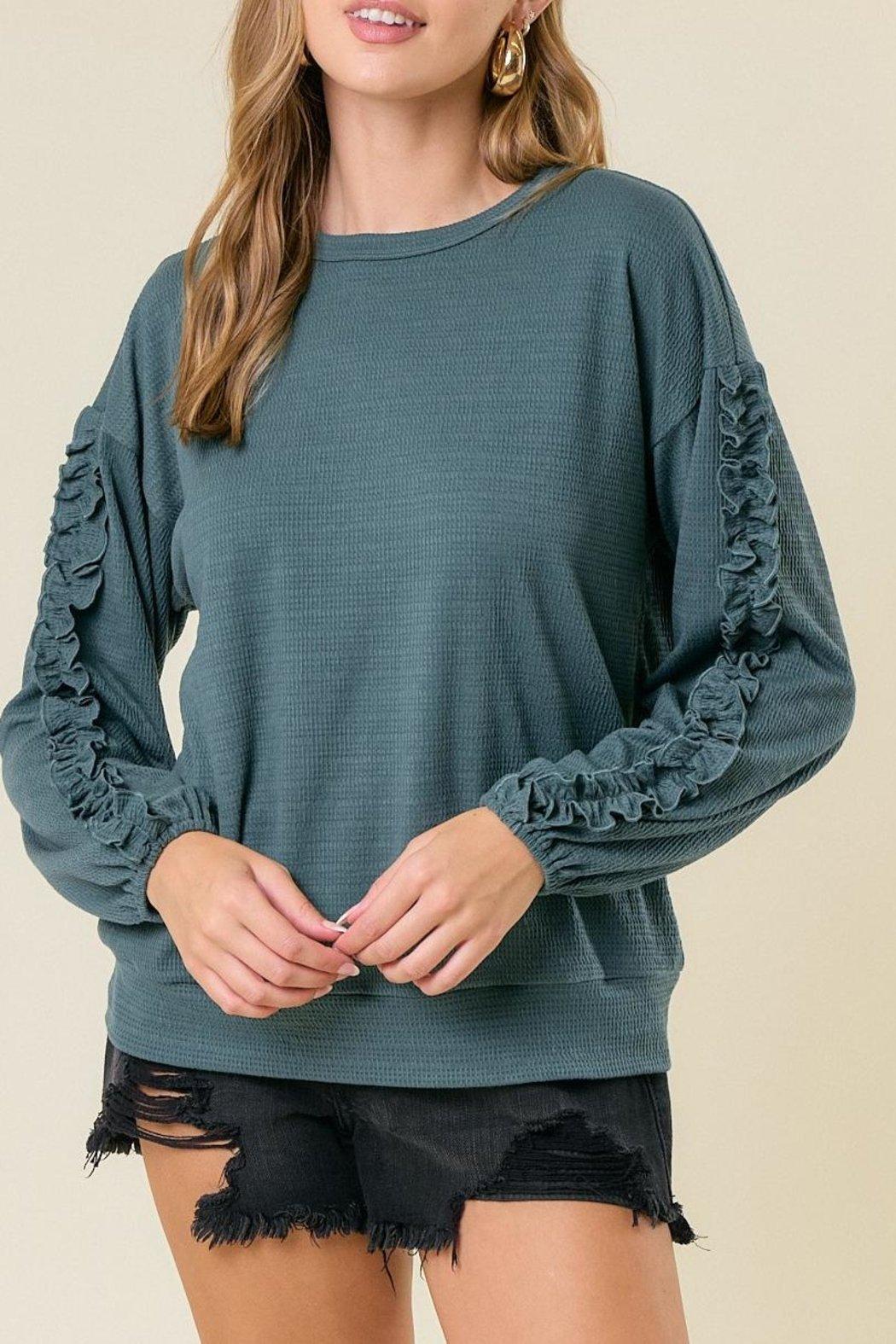 Ruffled Sleeve Top Product Image