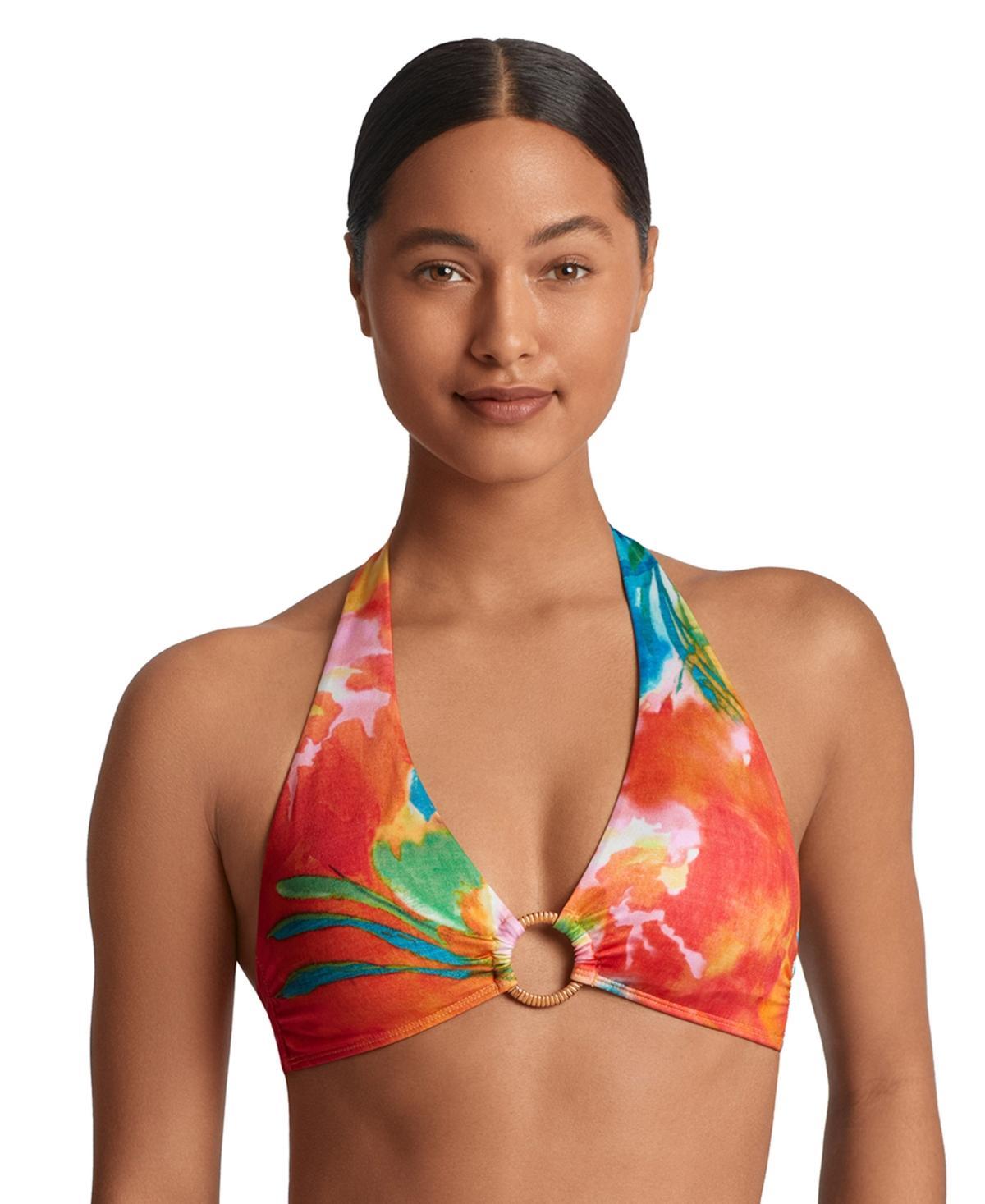 Lauren Ralph Lauren Womens Rattan-Ring Halter Bikini Top Product Image