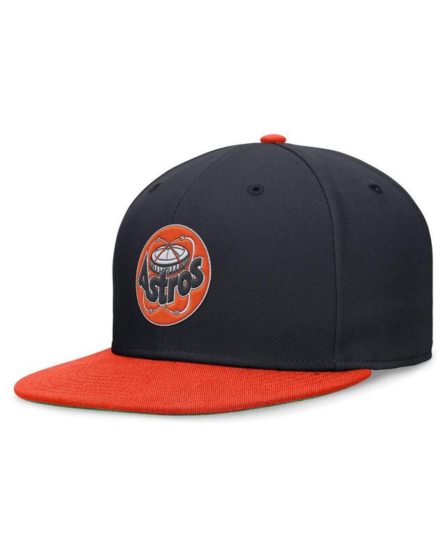 Mens Nike /Orange Houston Astros Rewind Cooperstown True Performance Fitted Hat Blue Product Image