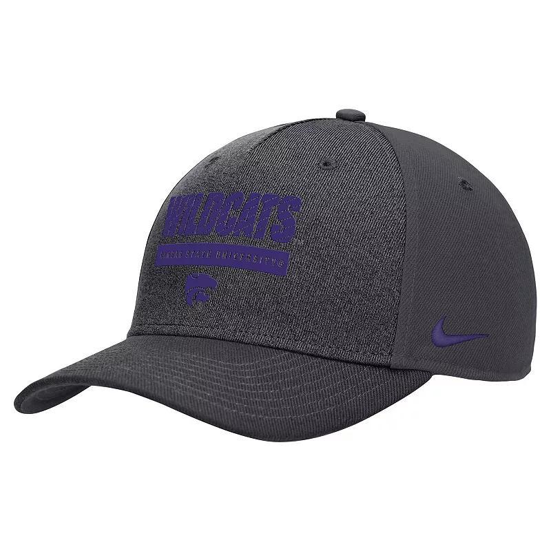 Nike Mens Charcoal Kansas State Wildcats 2024 Sideline Performance Adjustable Hat Product Image