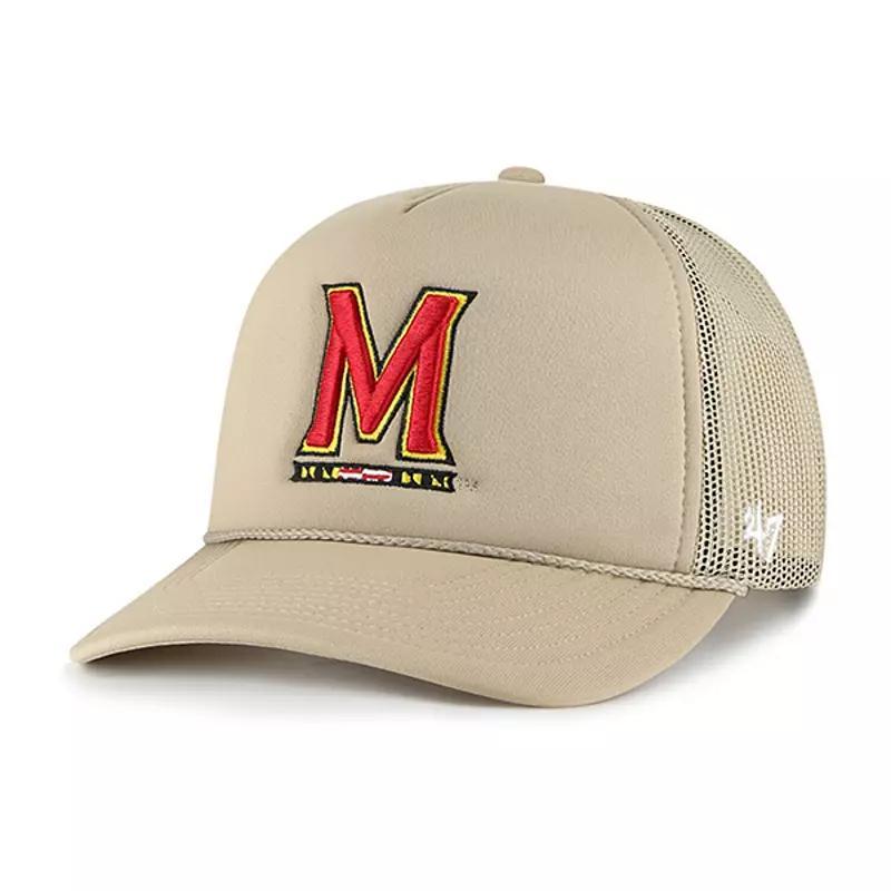 Mens 47 Brand Khaki Maryland Terrapins Foam Front Mesh Trucker Snapback Hat Product Image