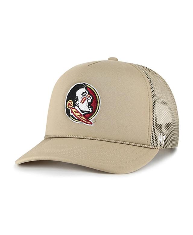 Mens 47 Brand Khaki Florida State Seminoles Foam Front Mesh Trucker Snapback Hat Product Image