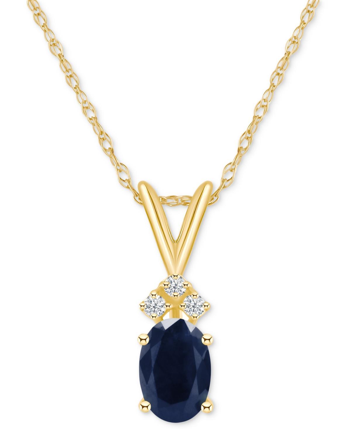 Celebration Gems 14K Yellow Gold Pear-Shaped Gemstone & Diamond-Accent Pendant Necklace, Womens Red Product Image