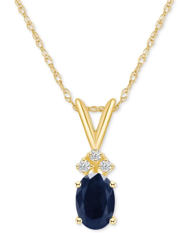 Celebration Gems 14K Yellow Gold Pear-Shaped Gemstone & Diamond-Accent Pendant Necklace, Womens Red Product Image