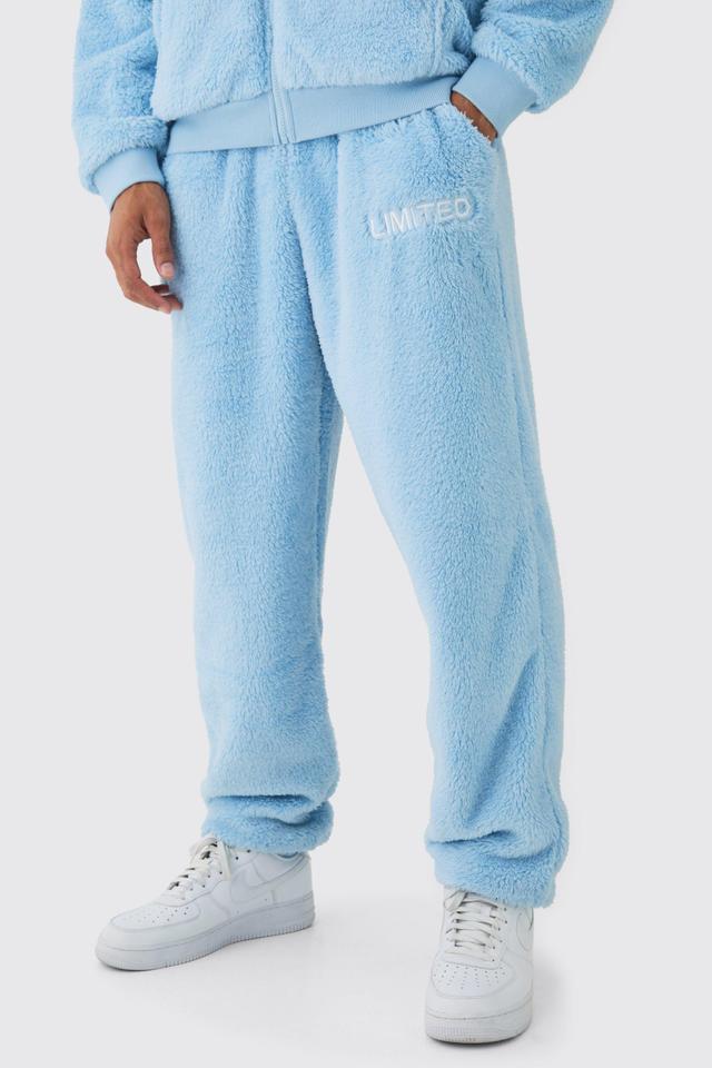 Oversized Limited Edition Embroidered Teddy Borg Cuffed Sweatpants | boohooMAN USA Product Image