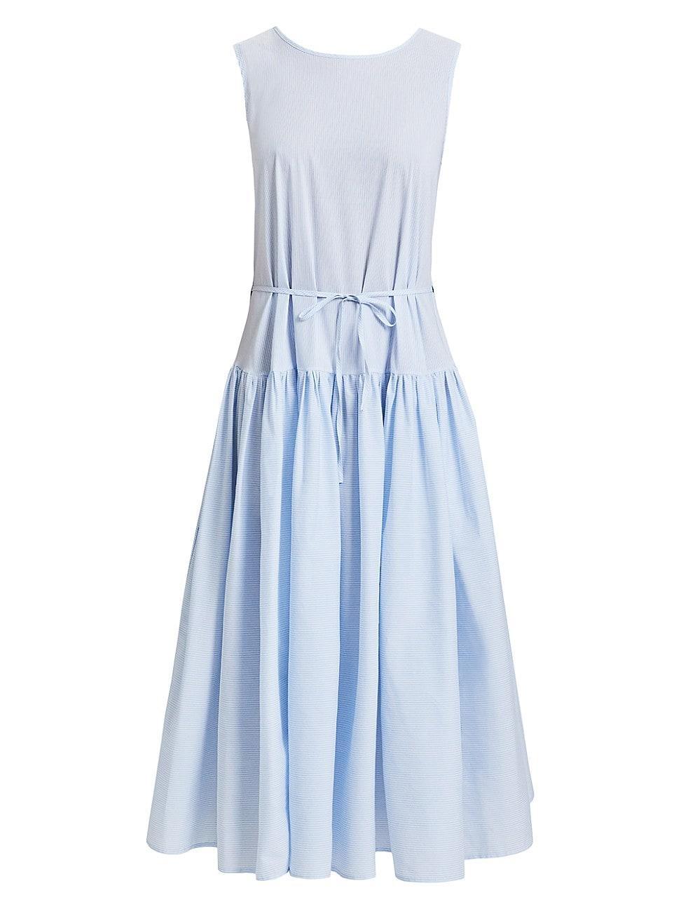 Womens Sleeveless Drop-Waist Midi-Dress Product Image