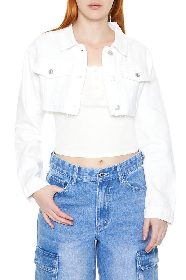 Cropped Denim Trucker Jacket | Forever 21 Product Image