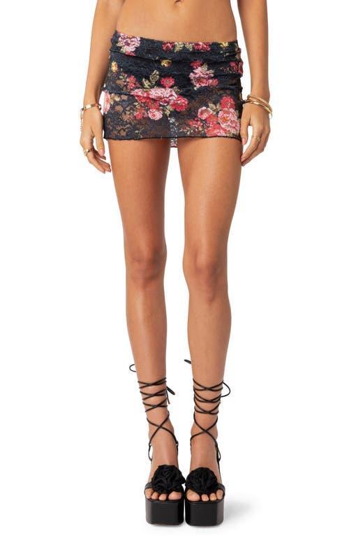 EDIKTED Portofino Floral Sheer Lace Miniskirt Product Image