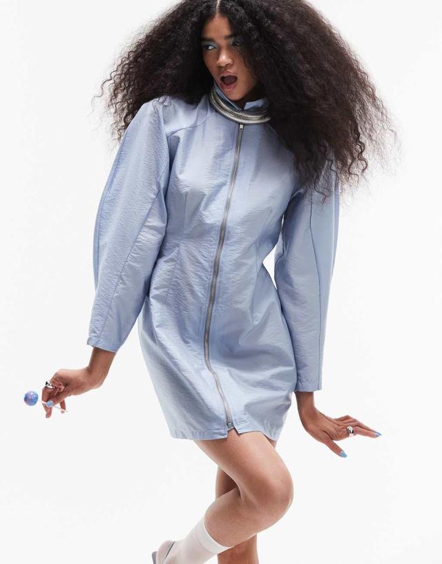 ASOS DESIGN parachute mini zip through shirt dress Product Image