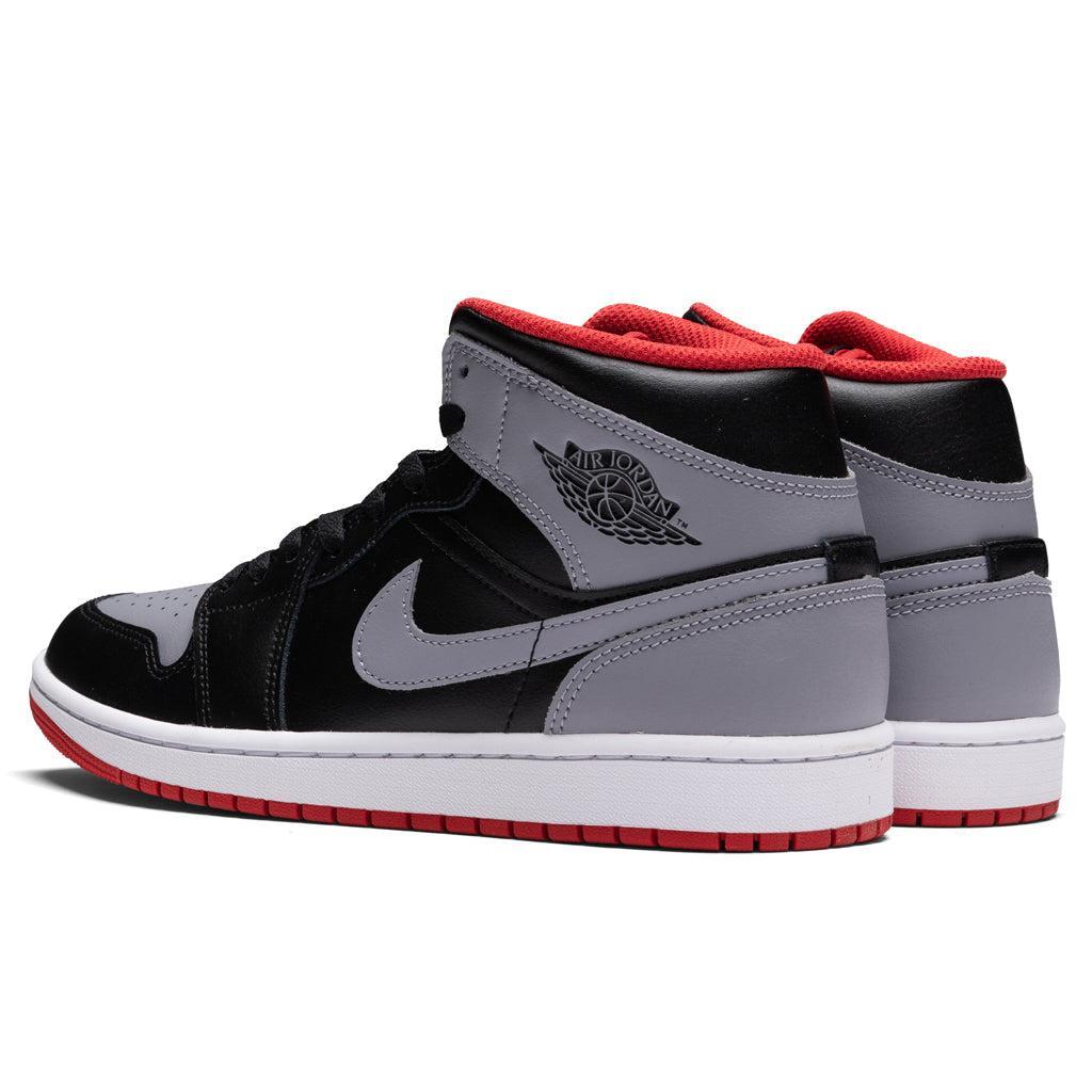 Air Jordan 1 Mid - Black/Cement Grey/Fire Red Male Product Image