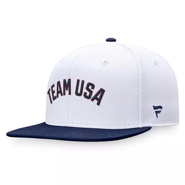 Fanatics Branded Mens White Team Usa Snapback Hat - White, Navy Product Image