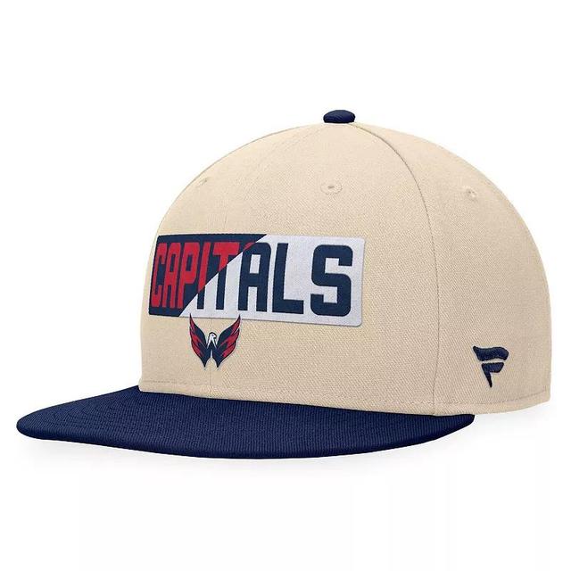 Mens Fanatics Cream/Navy Washington Capitals Goalaso Snapback Hat Product Image