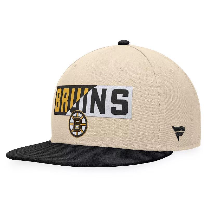 Mens Fanatics Cream/Black Boston Bruins Goalaso Snapback Hat Product Image