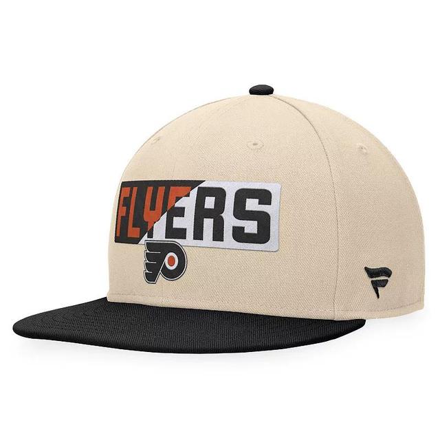 Mens Fanatics Cream/Black Philadelphia Flyers Goalaso Snapback Hat Product Image