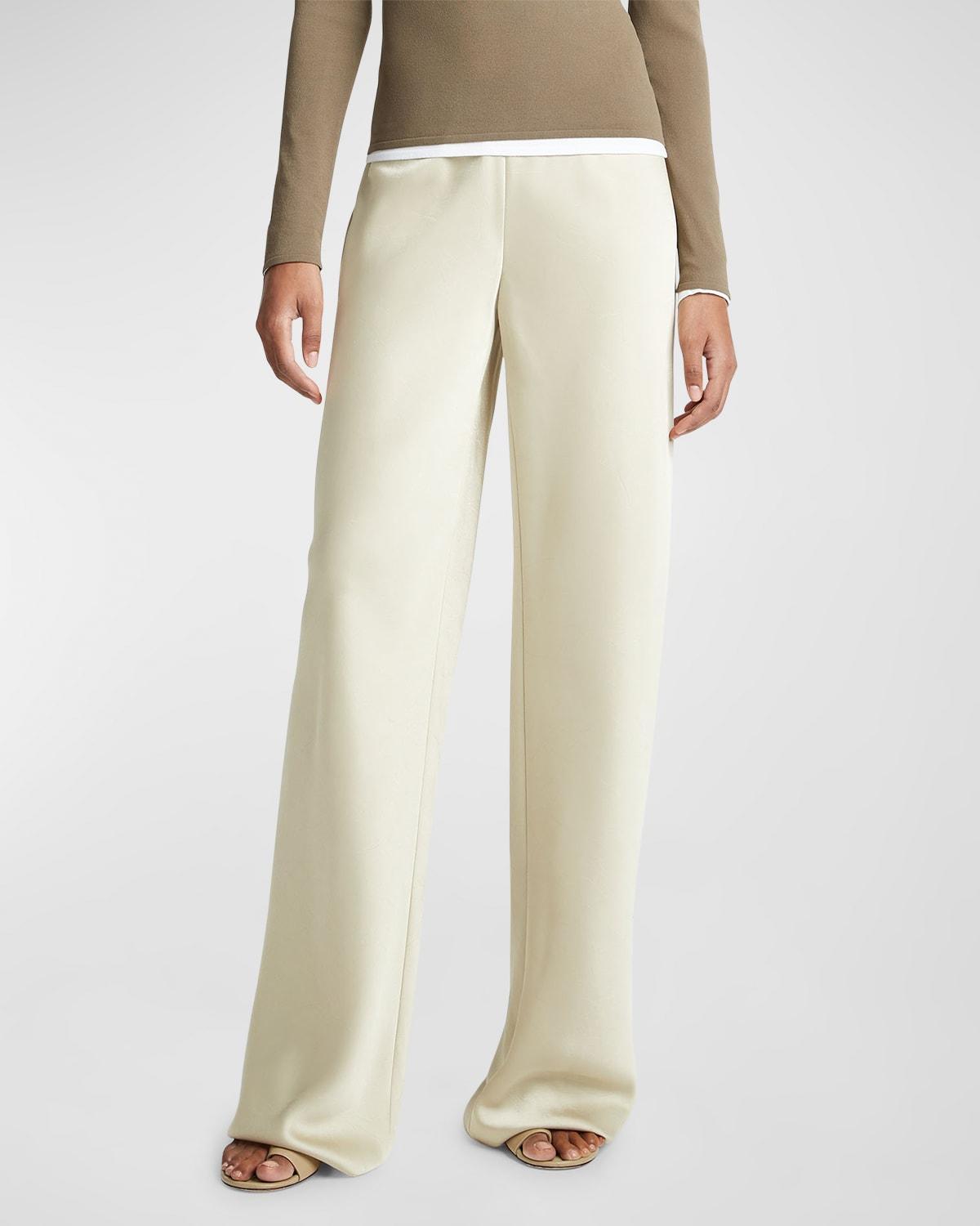 High-Waist Satin Bias Pants Product Image