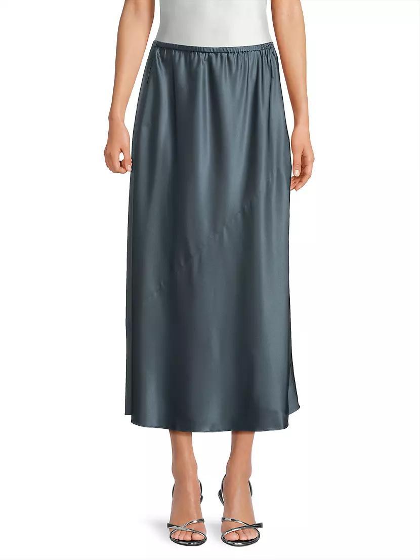 Bias Stretch Silk Midi-Skirt Product Image