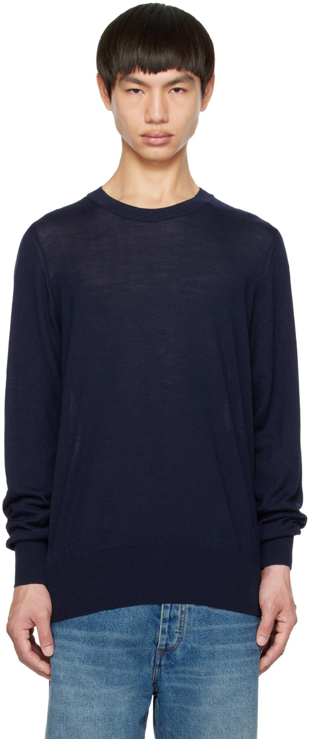 AMI ALEXANDRE MATTIUSSI Navy Ami De Cœur Sweater In Blue Product Image