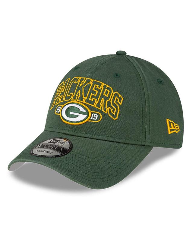 Mens New Era Green Green Bay Packers Outline 9FORTY Snapback Hat Product Image