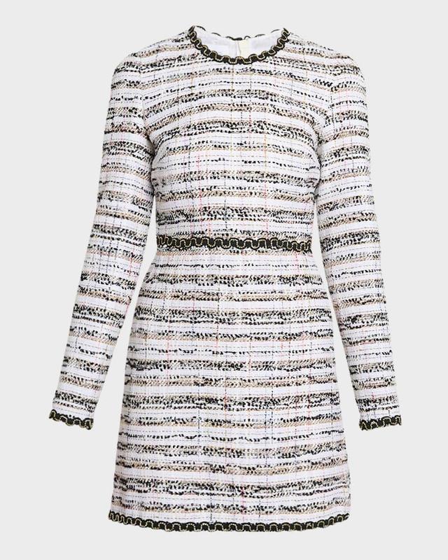 Metallic Tweed Long-Sleeve Mini Dress Product Image