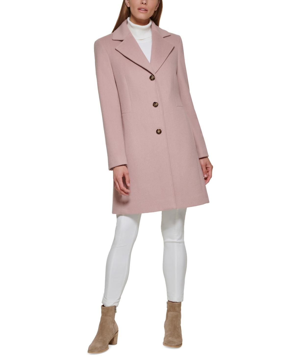 Calvin Klein Womens Single-Breasted Wool Blend Coat Product Image