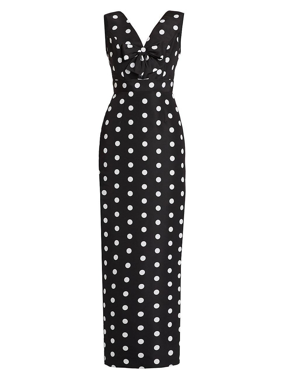 Womens Claire Polka Dot Silk Column Gown Product Image