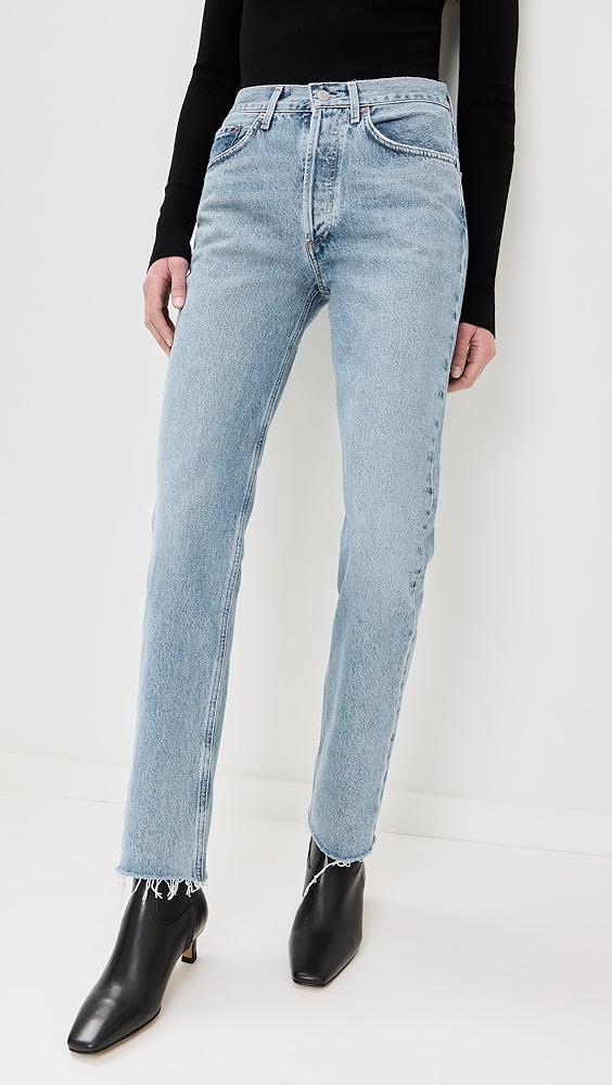 AGOLDE Lana Mid Rise Straight Jeans Sway 24 Product Image