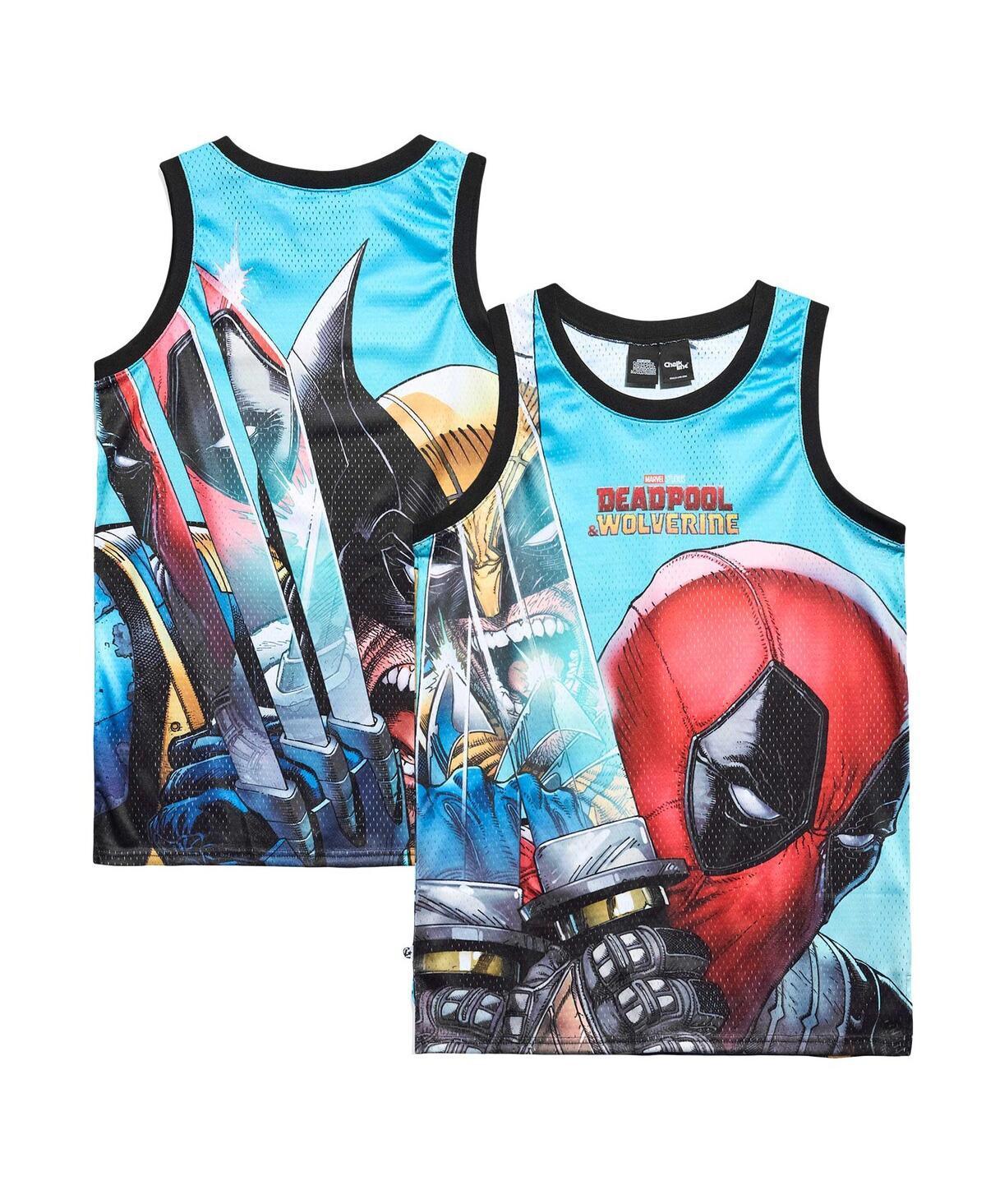 Chalk Line Mens Light Blue Deadpool Wolverine Homage Venice Jersey - Light Blue, Red Product Image