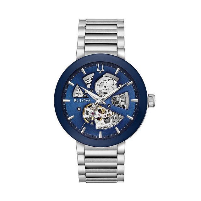 Bulova Mens Modern Automatic Stainless Steel Skeleton Watch - 96A204 Silver Tone Product Image