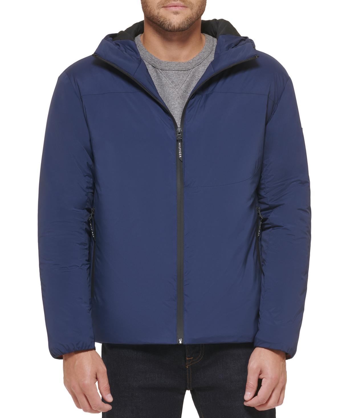 Tommy Hilfiger Mens Insulated Full-Zip Hooded Rain Jacket Product Image