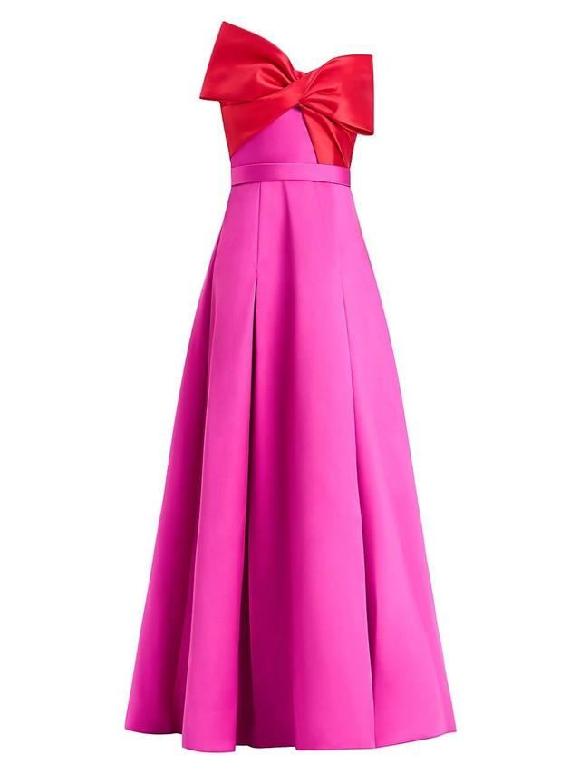 Womens Colorblocked Bow Mikado Gown Product Image