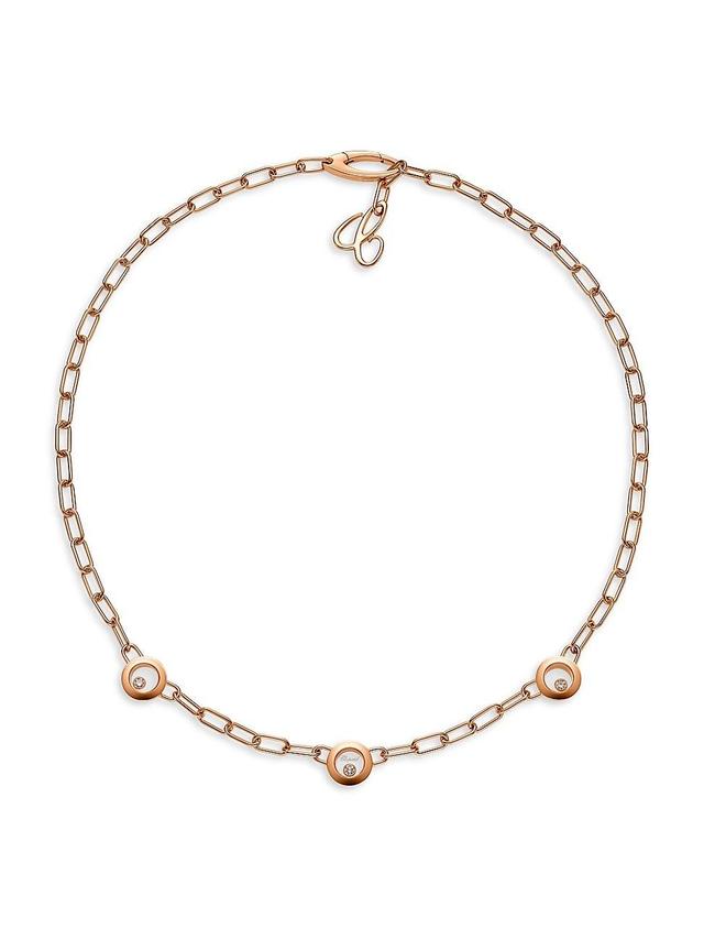 Womens Happy Diamonds 18K Rose Gold & 0.15 TCW Diamond Necklace Product Image