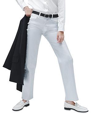 rag & bone Harlow High Rise Straight Jeans in Coated Silver Product Image